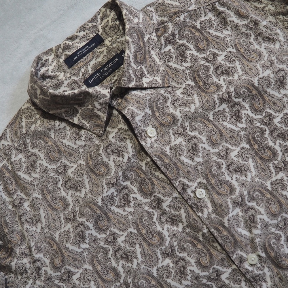 Daniel Cremieux Classics Sz M Wild Paisley Shirt Men's Long Sleeve 100% Cotton
